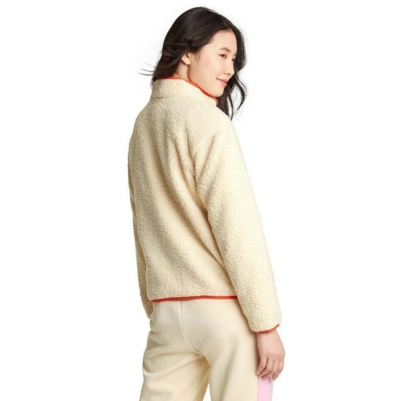 Lego x Target Womens Contrast Pocket Sherpa Jacket Cream Size Small New With Tag - Picture 3 of 4